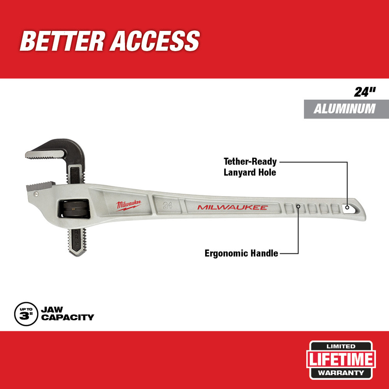Milwaukee 48-22-7182: 24" Aluminum Offset Pipe Wrench