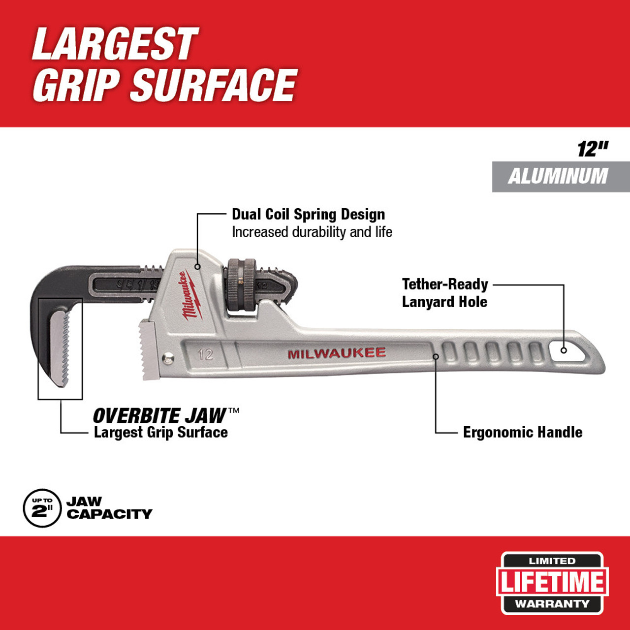 Milwaukee 48-22-7212: 12" Aluminum Pipe Wrench