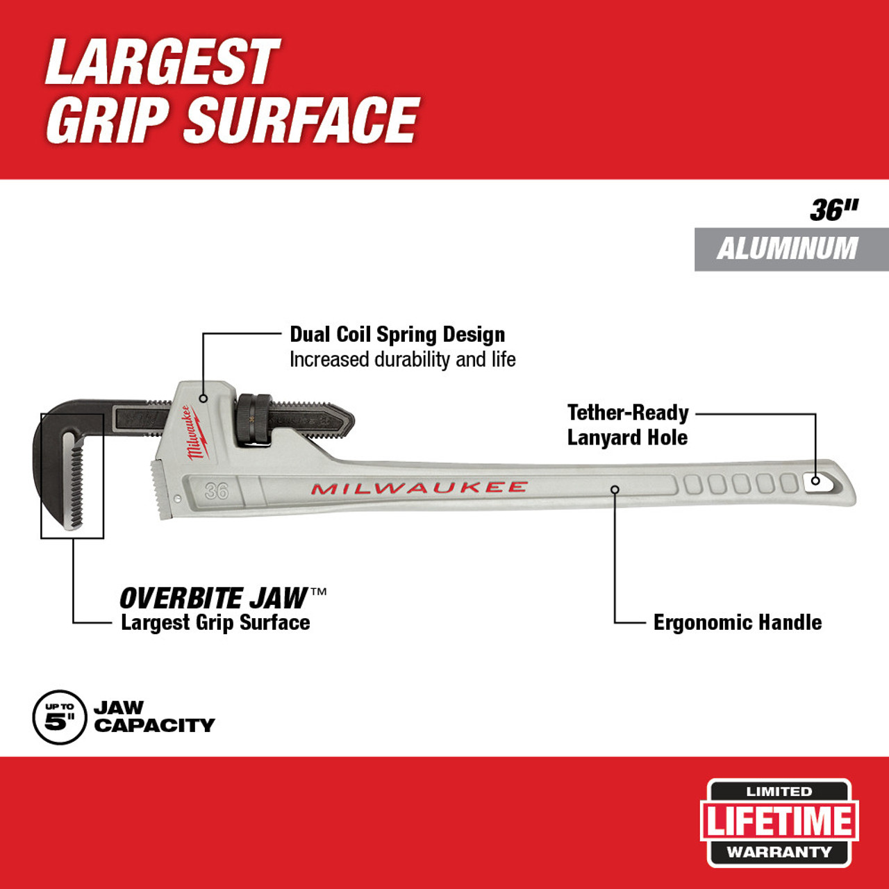 Milwaukee 48-22-7236: 36" Aluminum Pipe Wrench