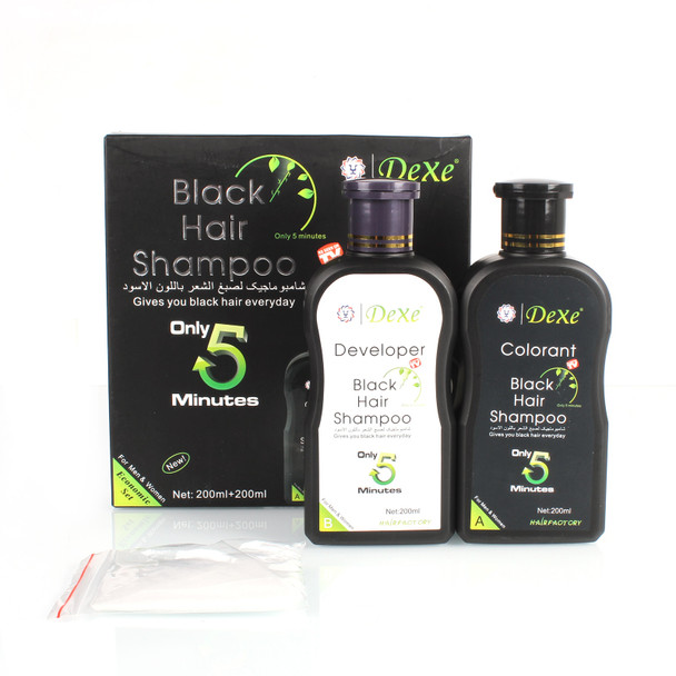 Dexe Black Hair Color Shampoo Economic Set Only 5 Minutes Hair Color