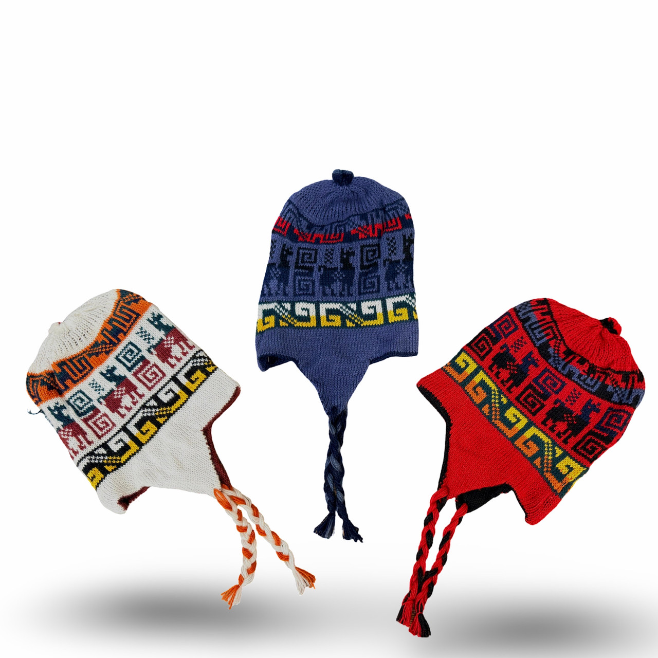 Alpaca Blend Chullo Hat One Size Adult Geometric Ski Cap - Sanyork