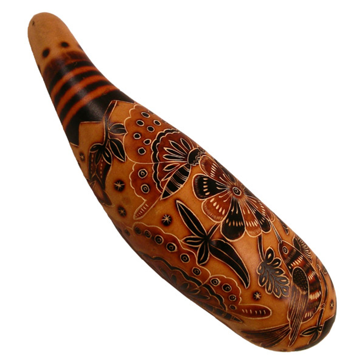 Gourd Carved Traditional Rainstick 10-12