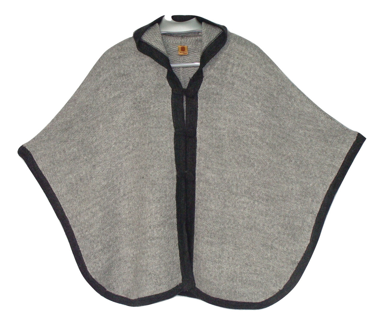 Poncho Cape Cloak 100 Alpaca Knit Solid Color With Edge In Two Tones Sanyork Fair Trade