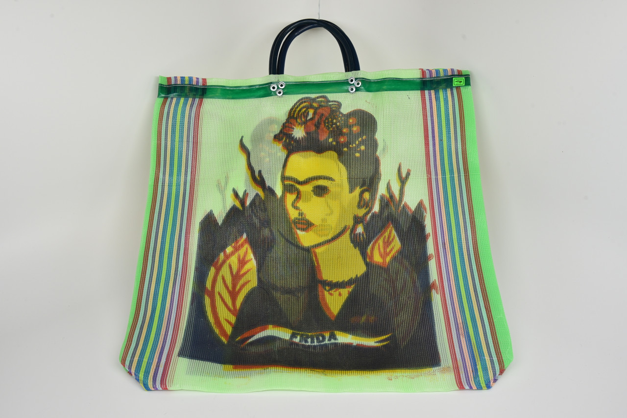Details about   Frida Kahlo Mesh Mexican Market Bag Tote Recycled Plastic  18"x17" Screen Print 