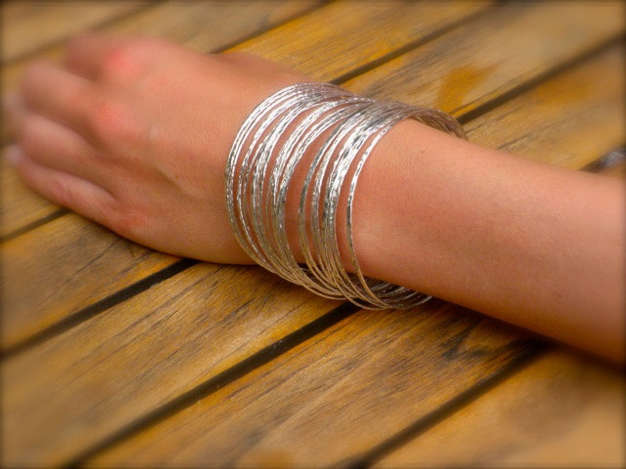 8 silver bracelets