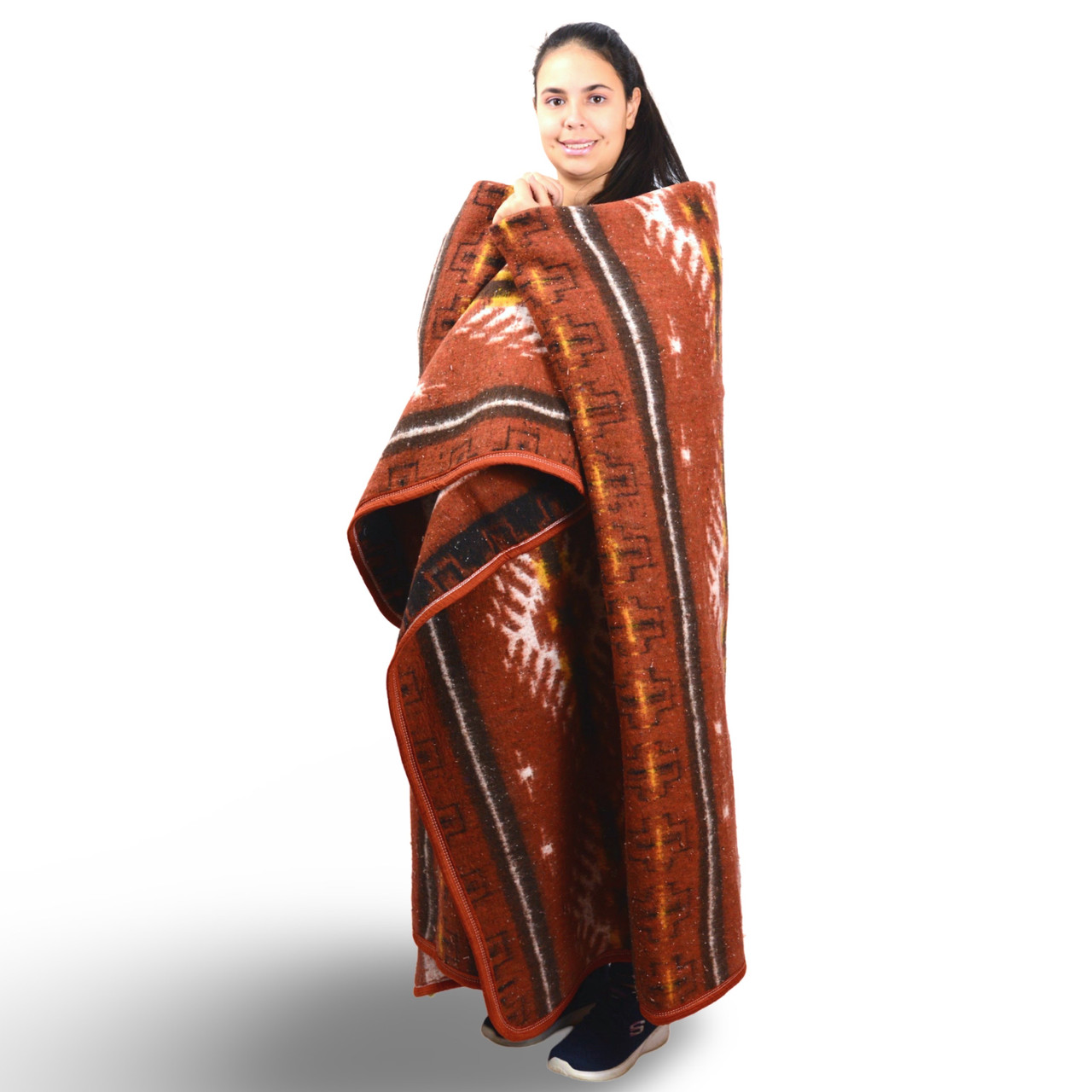 Recycled Acrylic Alpaca Wool Brushed Blend Blanket Throw 80