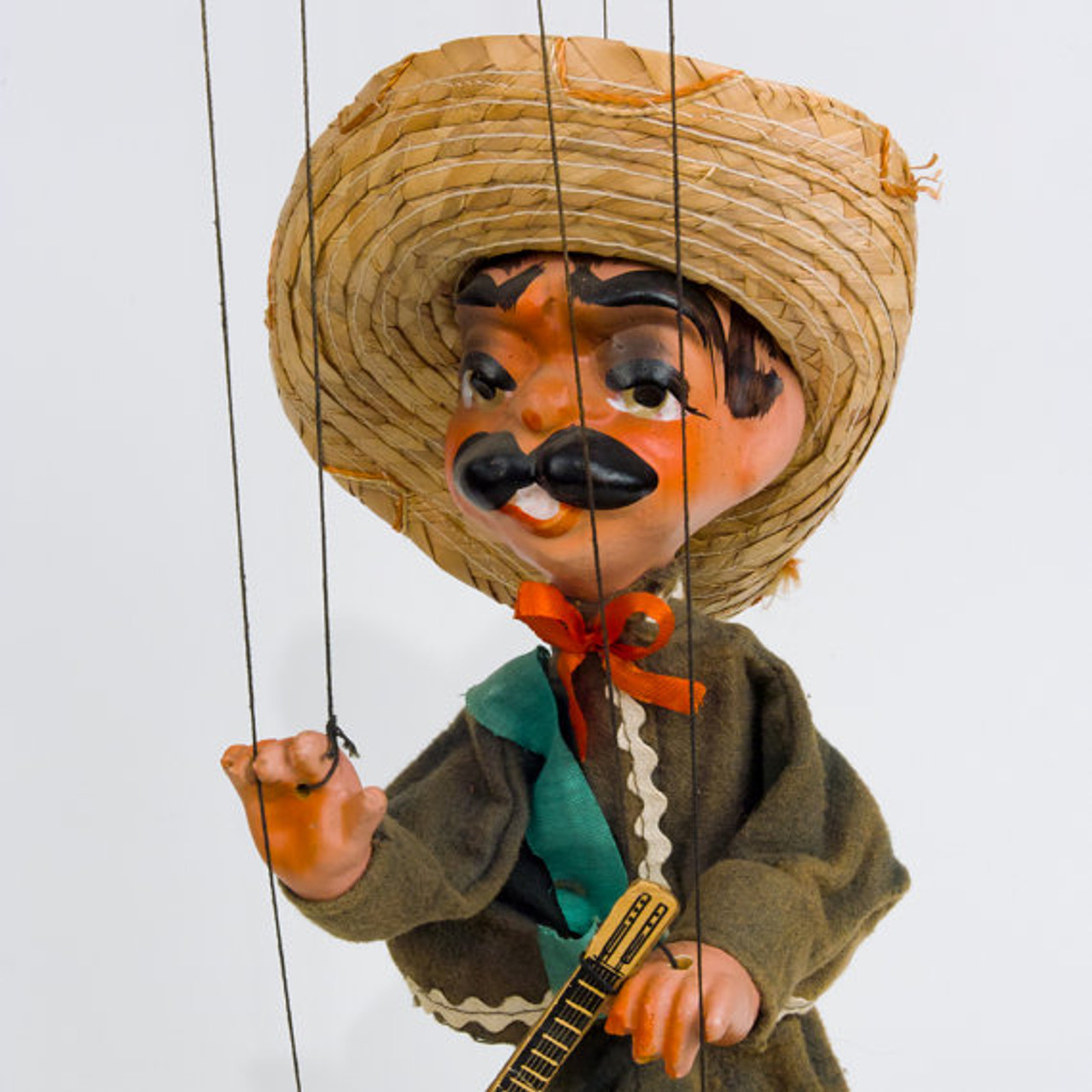 Vintage Mexican Marionette Puppet Folk Art w/ Strings
