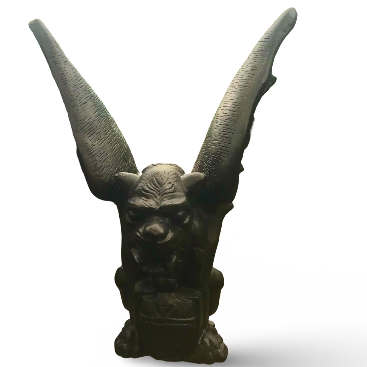 Fierce Gothic Gargoyle Metal Art Sculpture Stone Color