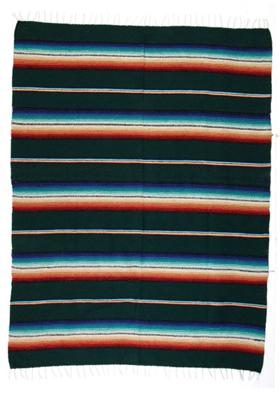 Sarape Cotton Heavy Weave 58 x 78 Striped Tan Yoga Roll Blanket