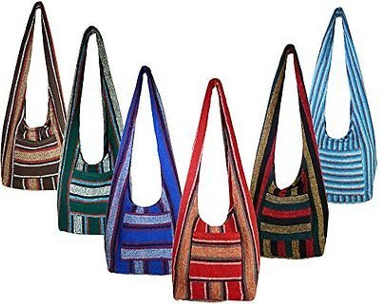 Yoga Bag in Tan Stripes - Fair Trade Guatemalan Bags