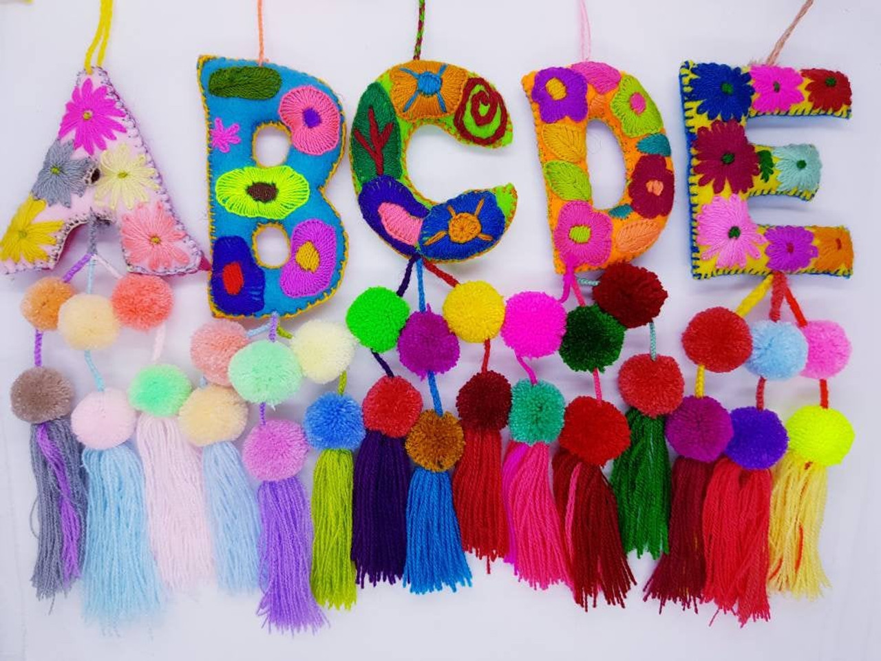 felt letters, felted letter garland, felt alphabet letters A - Z, party