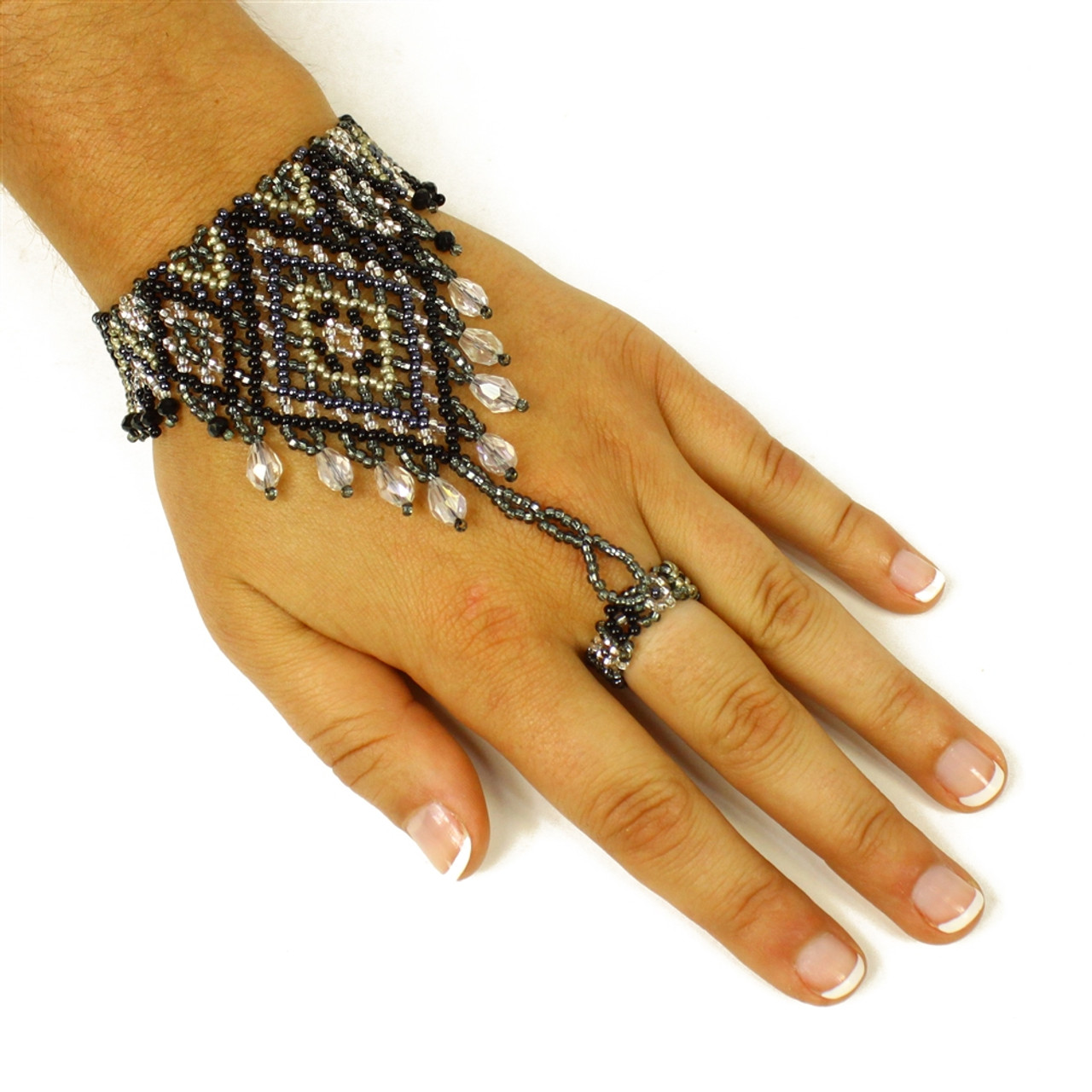 Handcrafted Slave Bracelet with Finger Ring | Exotic India Art