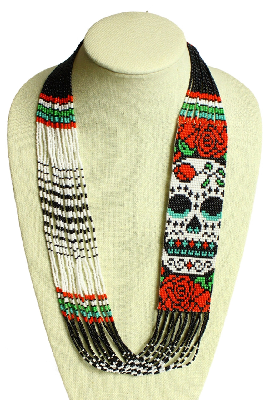 Multi Tribal Beaded Skull Necklace at best price in Kovalam | ID:  19386692830