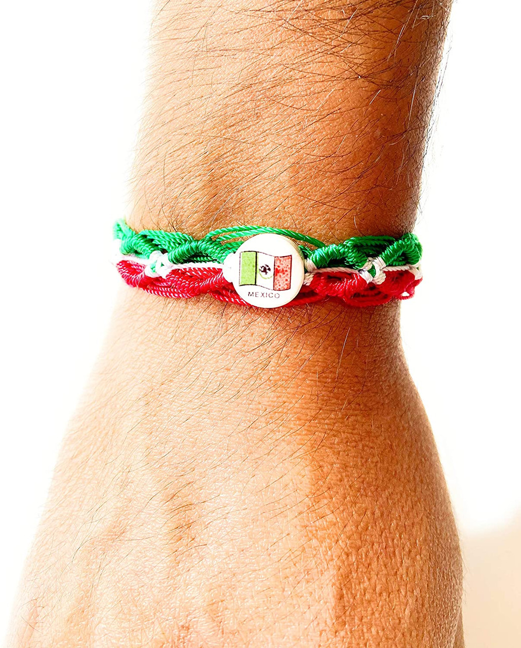 Mexican Flag Friendship Bracelet with Red White and Green Mexico Colors  Pack of 50