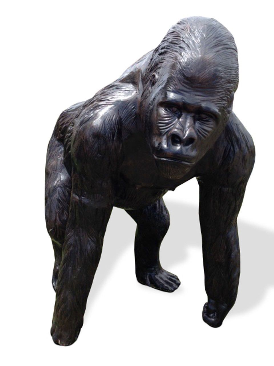 Lifesize Gorilla Metal Garden Statue and Yard Art - Sculpture