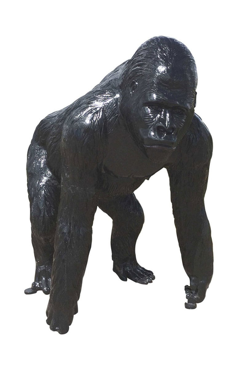 Life Size Gorilla Statue in Non Rust Aluminum for Indoor or Outdoor Use