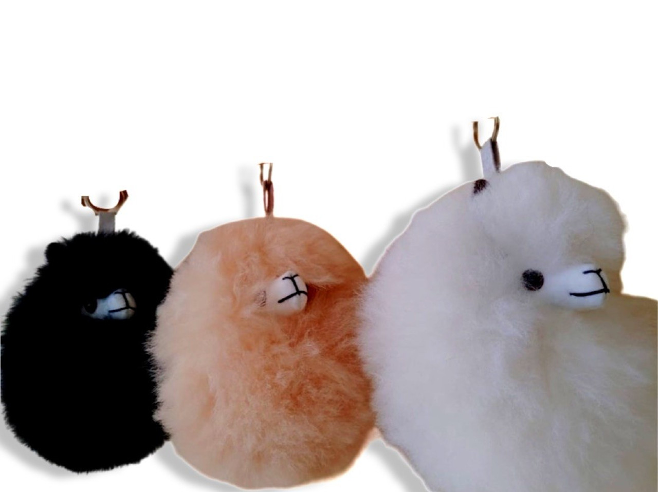 Assorted Color Cute Llama Fluffy Pom Pom Keychain, 5 1/2 Inch
