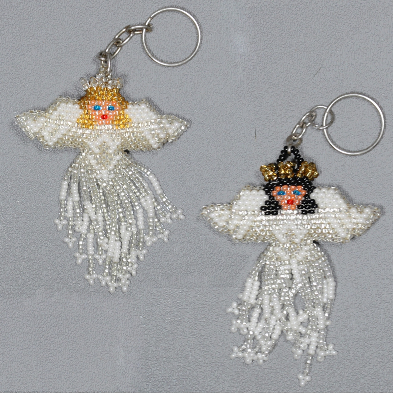 Torch Fired Enameled Angels, Angel Keychain, Angel Necklace, Angel