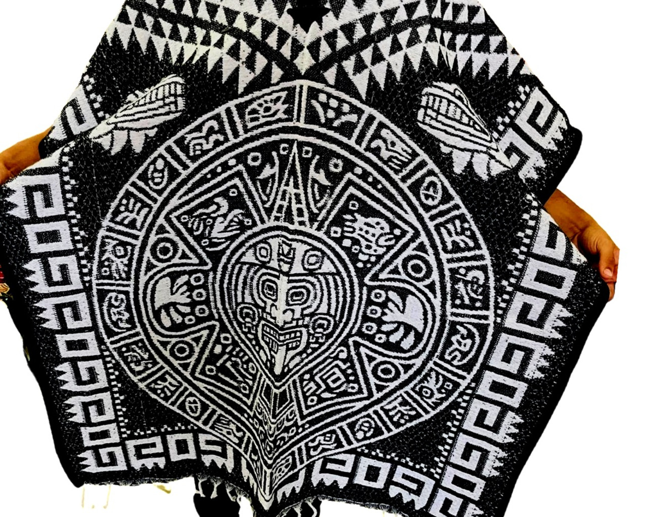 Ethnic Identity Mexican Poncho Aztec Calendar Unisex Reversible