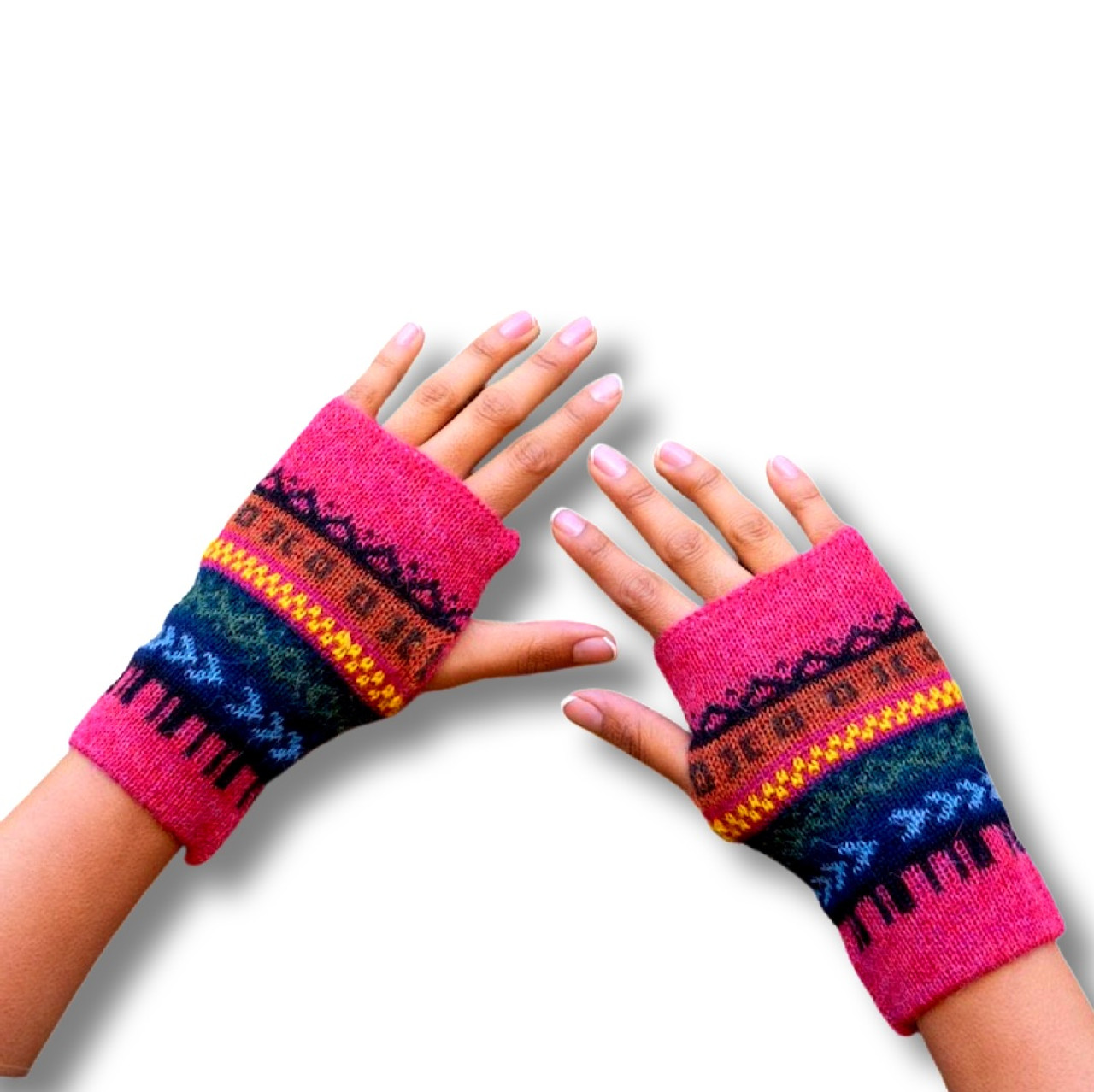 Alpaca Wool Arm Warmers Womens Warm Soft Fingerless Gloves for XMAS Gift  Idea