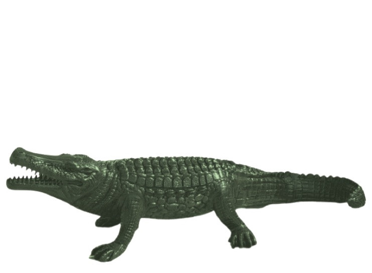 Alligator Bronze Color Recycled Cast Aluminum Artist Made Garden