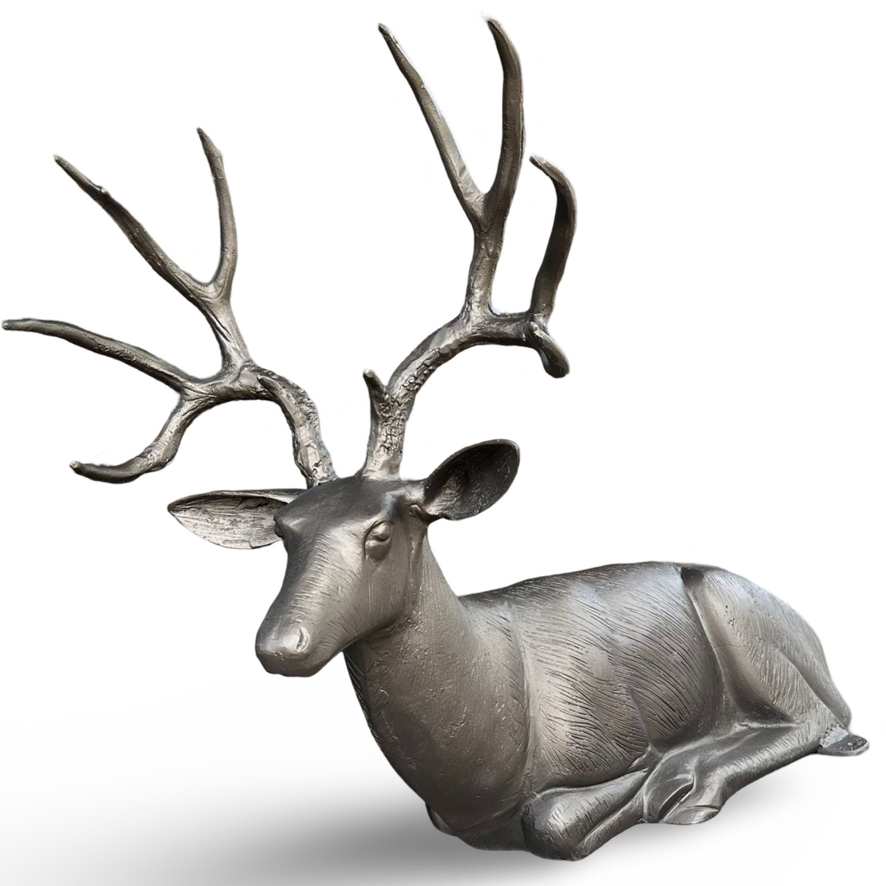 Deer Buck Doe Family of Four Sculpture Bronze Finish Statues Life