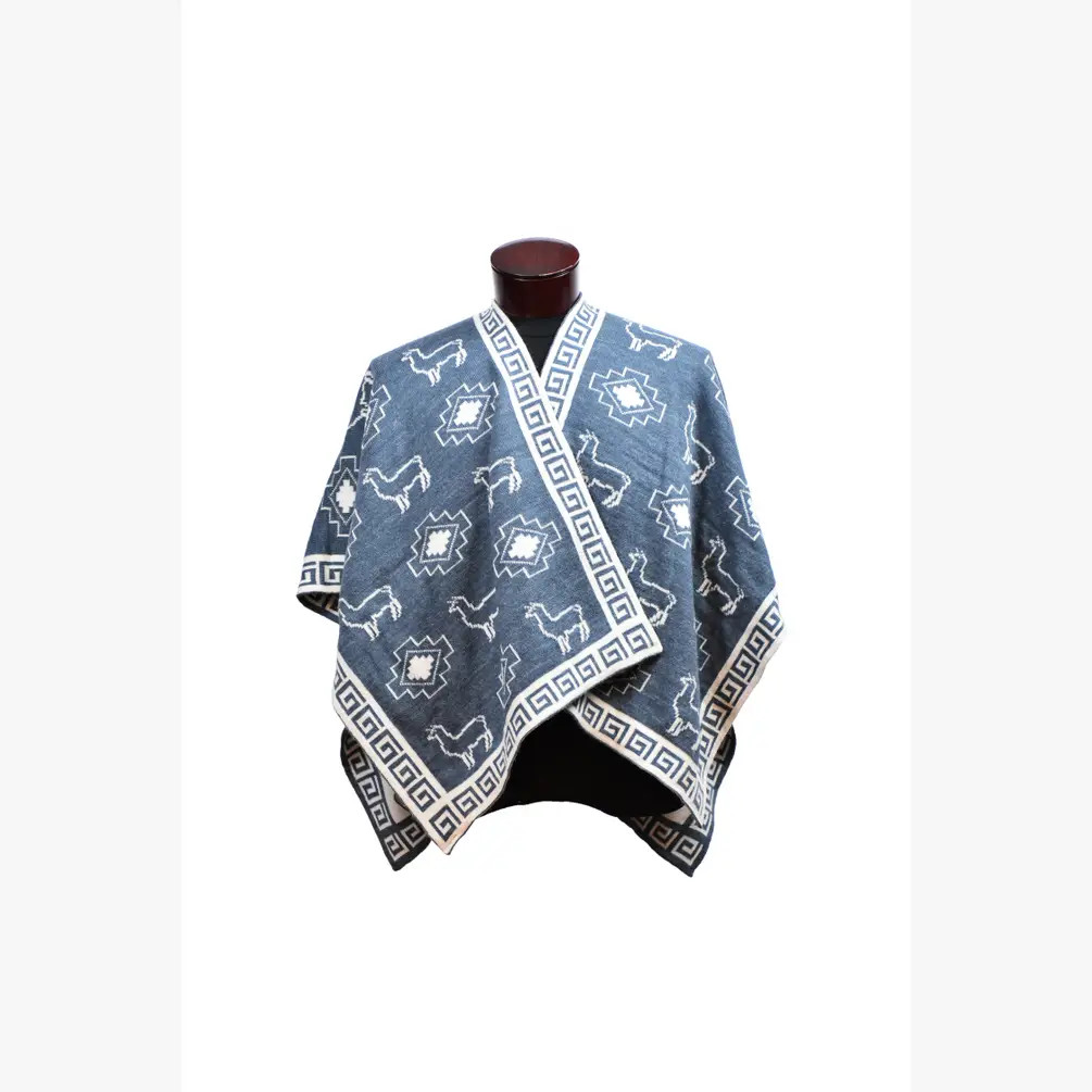 Llama Cape Pattern Alpaca 100% Shawl Once Size Knit Assorted