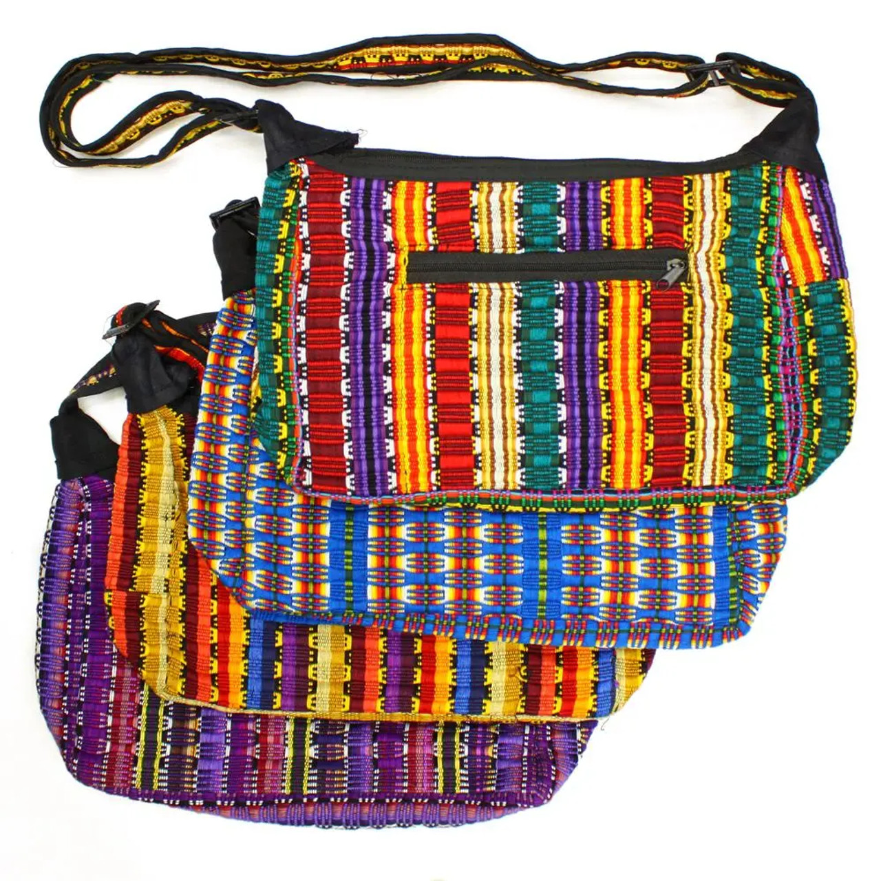 Mexican Artesanal Handmade Knit Fabric Cross Body Purse, Colorful And Fun.  | eBay