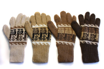 Fine Alpaca Blend Gloves with Llama Patterns Fine Alpaca Blend Gloves with Llama Patterns