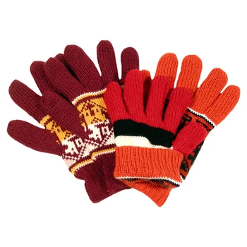 Knit Reversible Gloves Assorted Shades Adult Double Sided