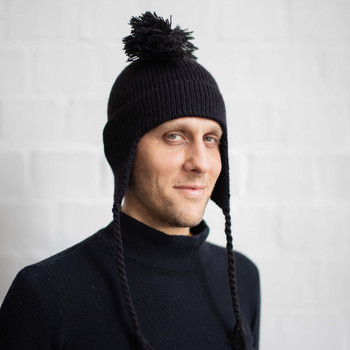 Mohawk Beanie 100% Alpaca Knit for Cold Outdoor Exposure