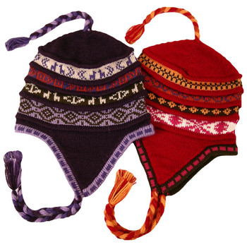 Alpaca Pleated Geometric Chullo Hat Lined Hand Knit Cap Assortment Alpaca Pleated Geometric Chullo Hat Lined Hand Knit Cap Assortment