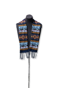 Alpaca Blend Scarf Knit with Geometric Multicolored Designs Alpaca Blend Scarf Knit with Geometric Multicolored Designs