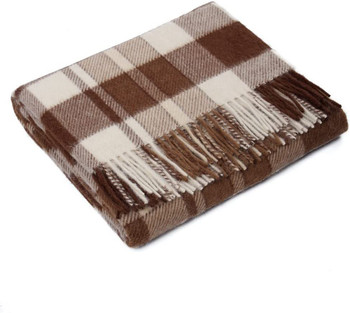 Alpaca Scottish Design Earth tones Plaid Blanket from Peru
