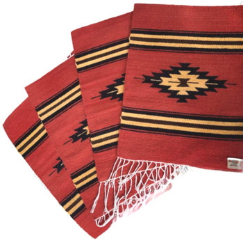 Hand Woven Placemats 100% Wool Natural Dyes Center Chevron Pattern Hand Woven Placemats 100% Wool Natural Dyes Center Chevron Pattern