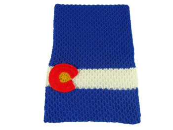 Alpaca Scarf with Colorado Flag Colors Hand Made Alpaca Scarf with Colorado Flag Colors Hand Made