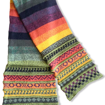 100% Alpaca Scarf Knit with Llama Geometric Patterns 100% Alpaca Scarf Knit with Llama Geometric Patterns