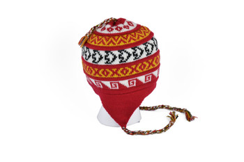 Alpaca Knit Chullo with Flaps in Multicolored Designs Hat/Collar Combo Alpaca Knit Chullo with Flaps in Multicolored Designs Hat/Collar Combo