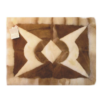 Alpaca Fur Rug Double Crown Brown/White 22" x 32" - Design 08