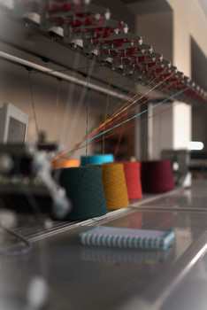 Luxury Alpaca Fibers in the Knitting Process of our Fine Scarves