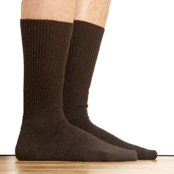 Alpaca Knit Crew Socks Brown Dress One Pair Mid Calf Length Alpaca Knit Crew Socks Brown Dress One Pair Mid Calf Length