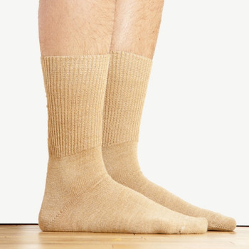 Alpaca Knit Crew Socks Beige Alpaca Knit Crew Socks Beige