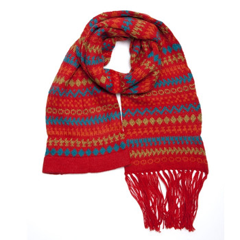 Alpaca 100% Scarf Red Shades 8" x 74" Geo Knits Alpaca 100% Scarf Red Shades 8" x 74" Geo Knits