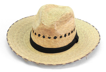 Showdown Palm Straw Hat with Eyelets and Solid Band Showdown Palm Straw Hat with Eyelets and Solid Band