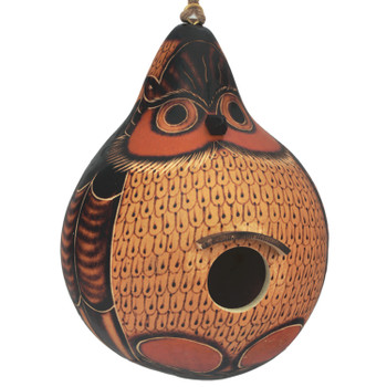 Owl Bird House Garden Decor Carving 10" Owl Bird House Garden Decor Carving 10"