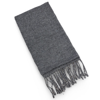 100% Baby Alpaca Herringbone Super Fine Scarf 12" x 82" Handknit