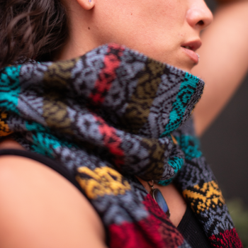 Timeless Accent 100% Baby Alpaca Scarf in Gem Tones