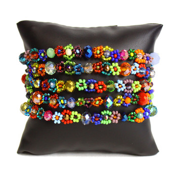 Fun Multi-Strand Glass Colorful Beaded Bracelet Adds Charm to Any Look Fun Multi-Strand Glass Colorful Beaded Bracelet Adds Charm to Any Look