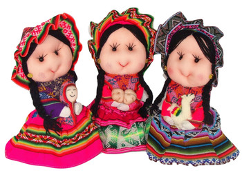 Traditional Peasant Doll Costume Doll Peru 8" Hand Made Assorted Traditional Peasant Doll Costume Doll Peru 8" Hand Made Assorted