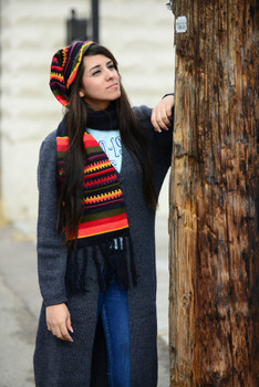 Alpaca Knit Double Scarf Autumn Shades Neck Wear